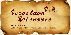 Veroslava Malenović vizit kartica